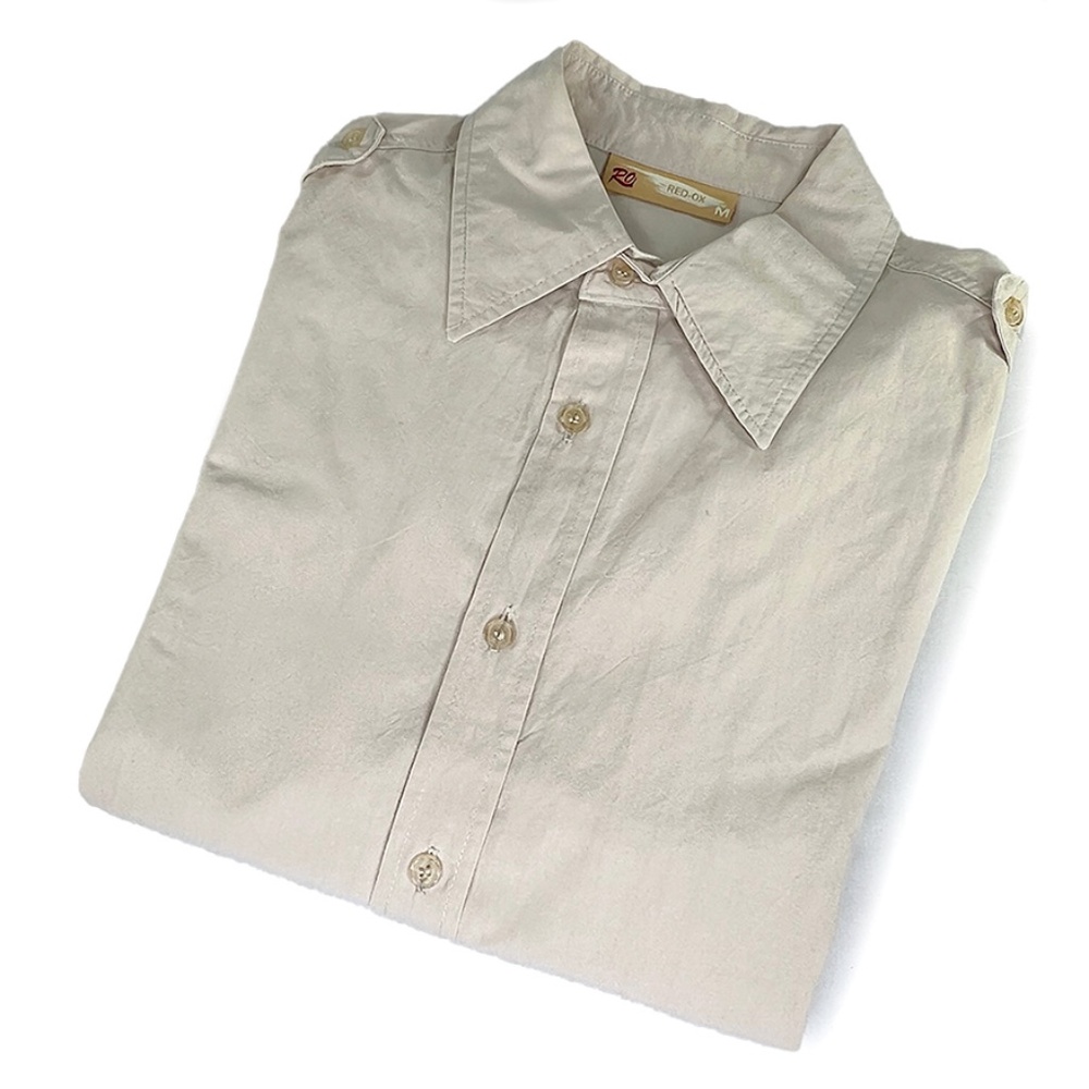 Red-Ox Nurse Pin-up Girl Tan Button-Front Shirt
